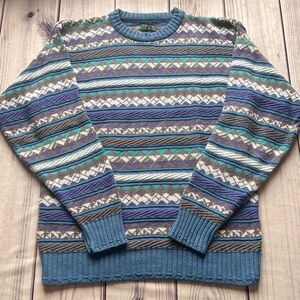 Colours by Alexander Julian Vintage Patterned Crewneck Cotton Sweater